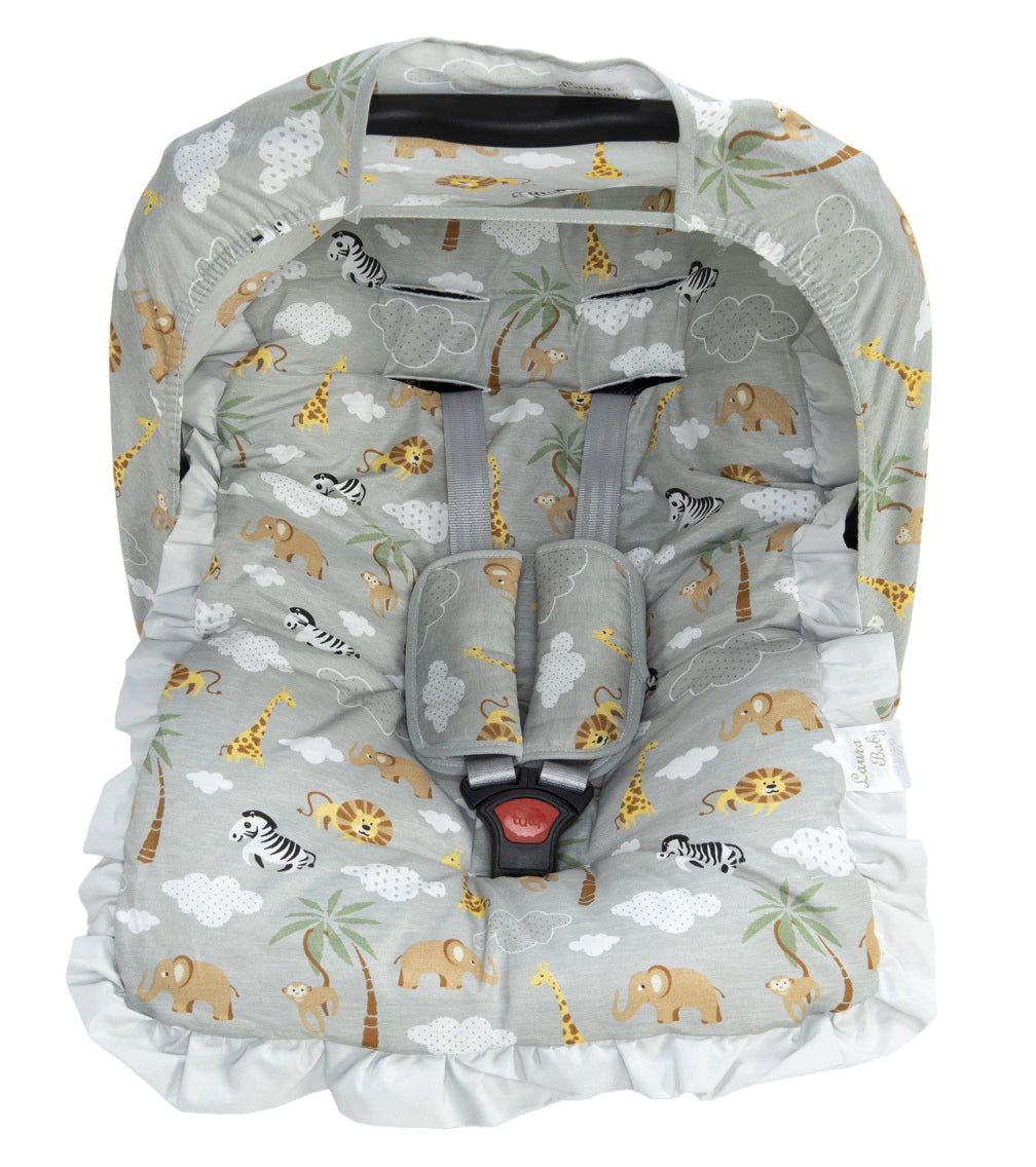 Kit Para Bebê Conforto - Floresta Cinza