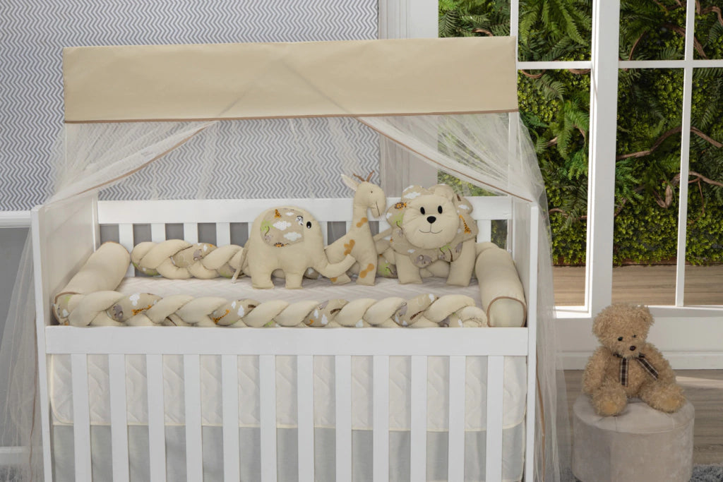 Kit Duo Trança Para Berço - Floresta Caqui