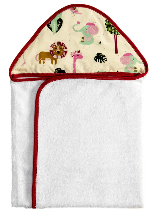 Toalha Com Capuz Bordado - Girafa Pink