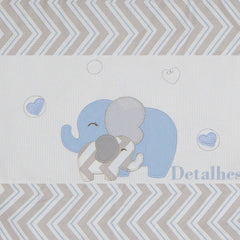 CORTINA DE VOIL - ELEFANTE CHEVRON AZUL