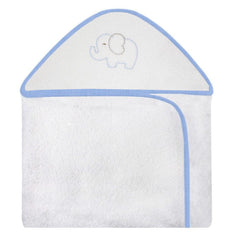 TOALHA COM CAPUZ BORDADA - ELEFANTE CHEVRON AZUL