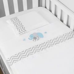 JG. DE LENÇOL AMERIC. 03 PÇS - ELEFANTE CHEVRON TIFFANY