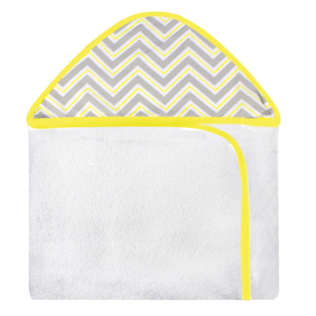 TOALHA COM CAPUZ ESTAMPADA - CHEVRON AMARELO