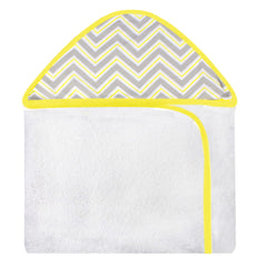 TOALHA COM CAPUZ ESTAMPADA - CHEVRON AMARELO