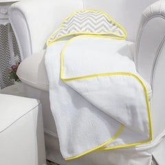 TOALHA COM CAPUZ ESTAMPADA - CHEVRON AMARELO