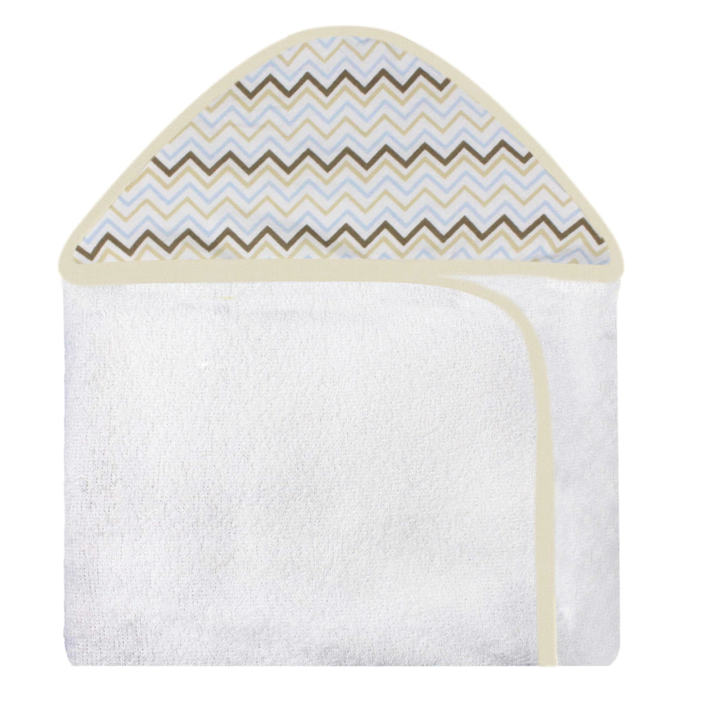 TOALHA COM CAPUZ ESTAMPADA - CHEVRON AZUL COLORIDO