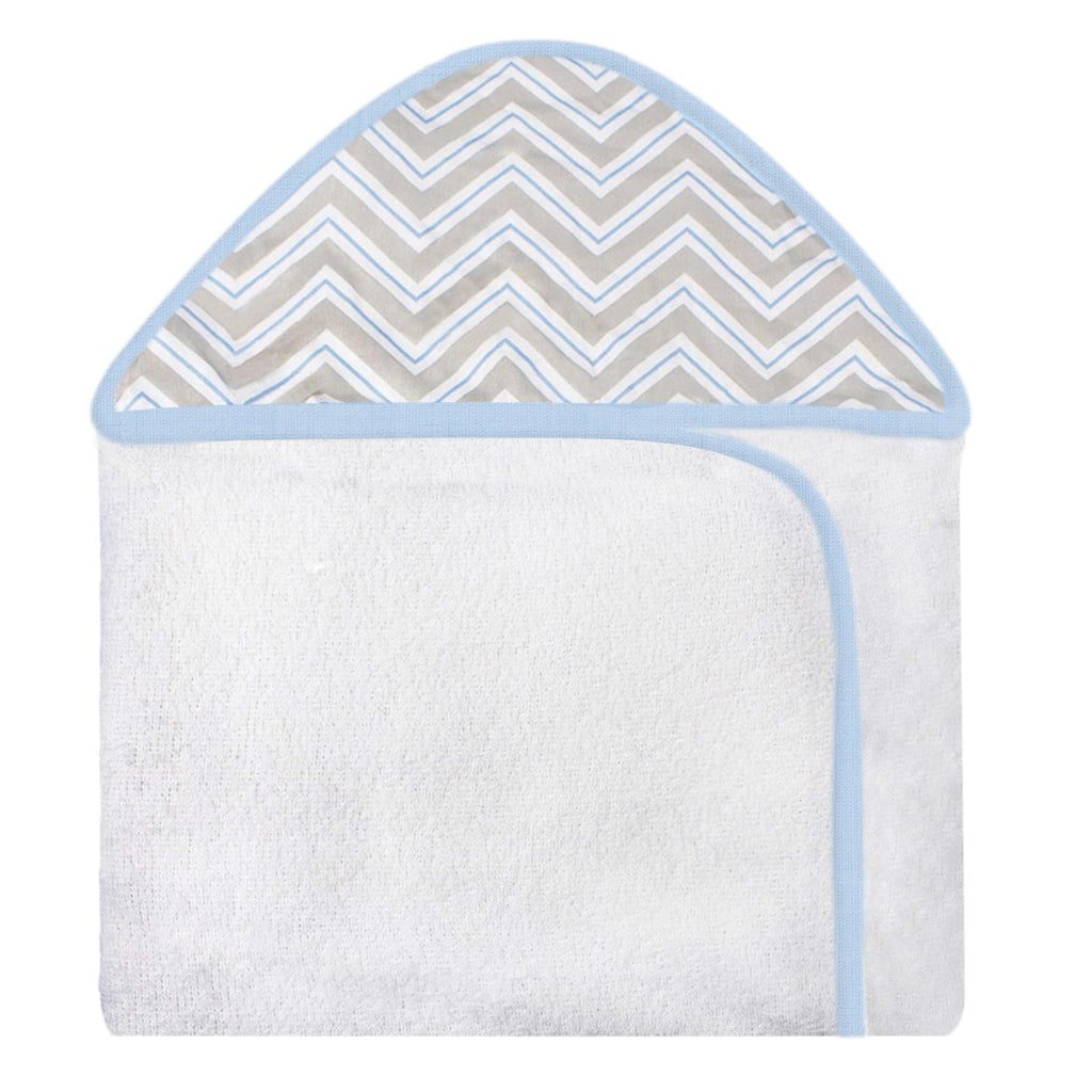 TOALHA COM CAPUZ ESTAMPADA - CHEVRON AZUL