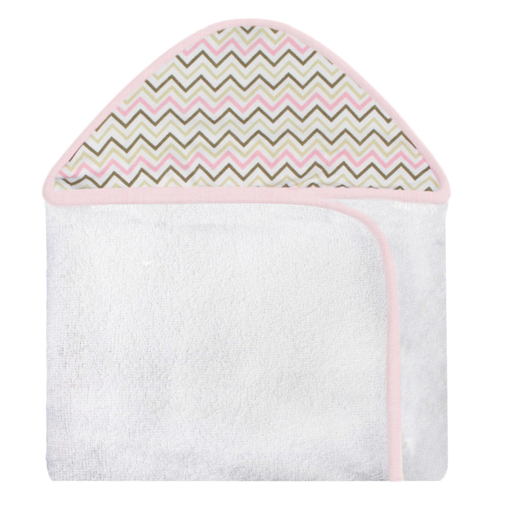 TOALHA COM CAPUZ ESTAMPADA - CHEVRON ROSA COLORIDO