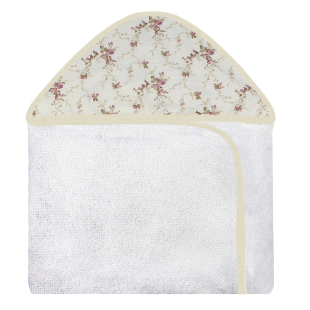 TOALHA COM CAPUZ ESTAMPADA - CHEVRON FLORAL FERRUGEM