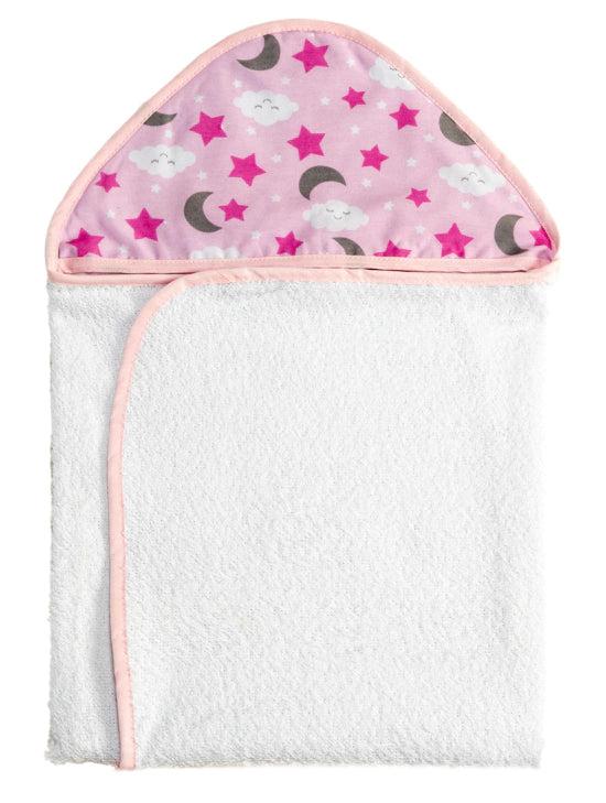 Toalha Com Capuz Bordado - Soninho Rosa