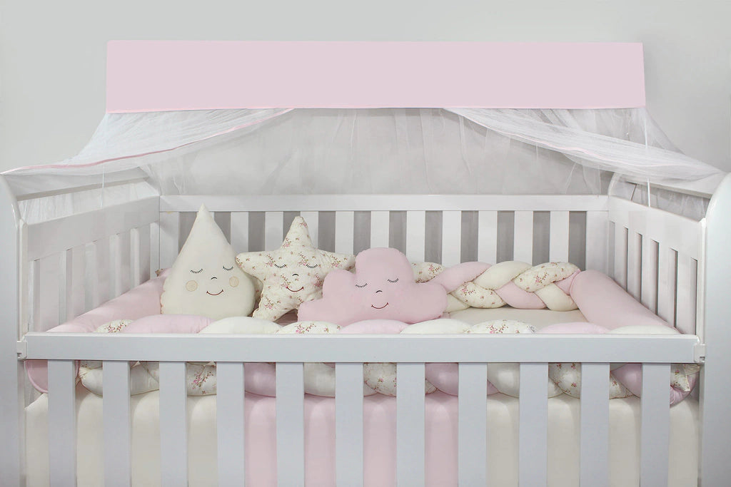 KIT DE BERÇO TRANÇA - FLORAL ROSA