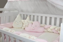 KIT DE BERÇO TRANÇA - FLORAL ROSA