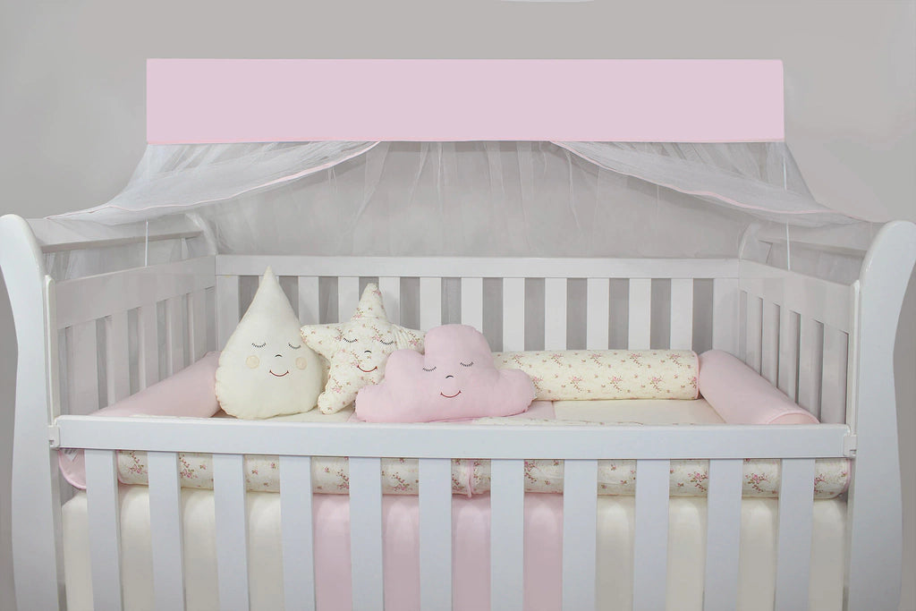 KIT DE BERÇO ROLL - FLORAL ROSA