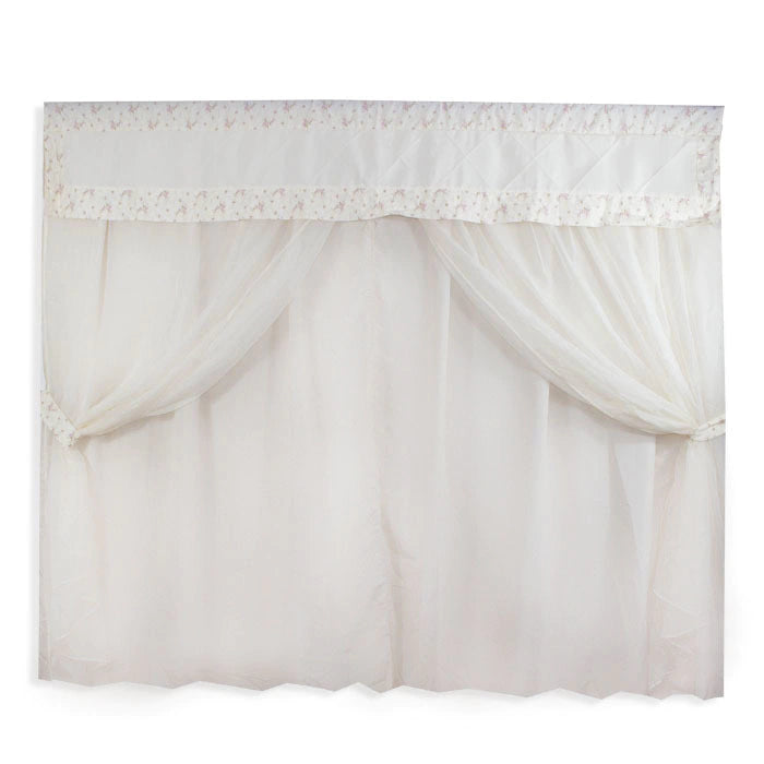 CORTINA DE VOIL - VERVURA FLORAL ROSA