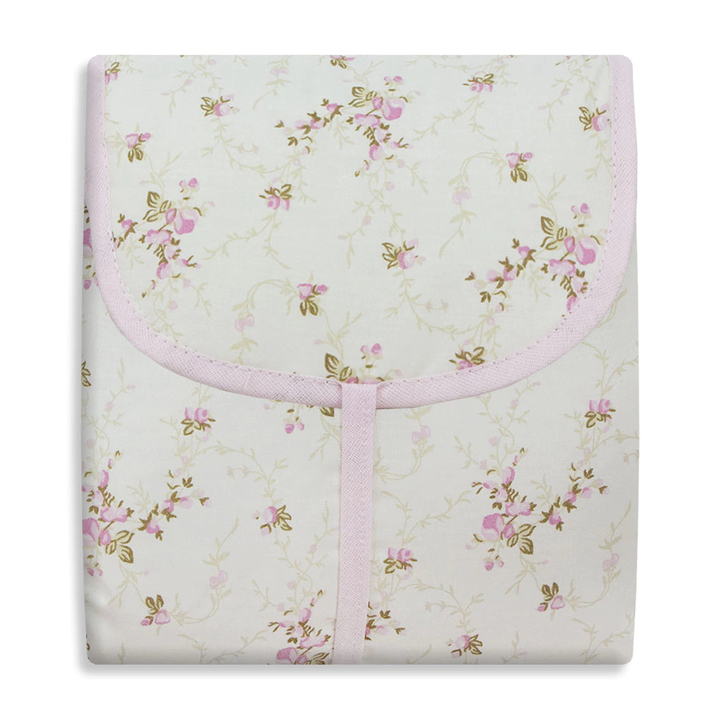 TROCADOR PORTÁTIL C/ BOLSOS - FLORAL ROSA