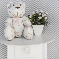 URSINHO COM LAÇO - FLORAL ROSA