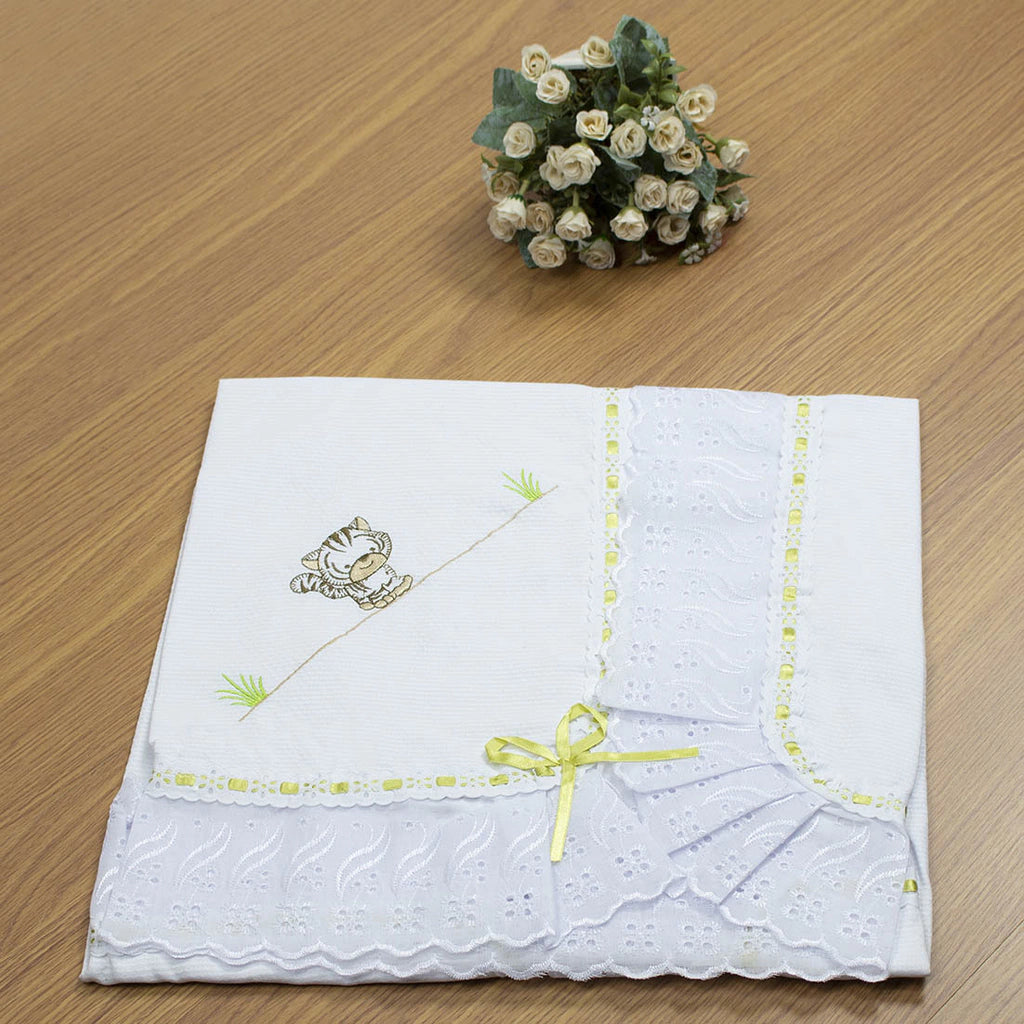 MANTA DE PIQUET C/ LASIE 100% ALGODÃO - FLORESTA