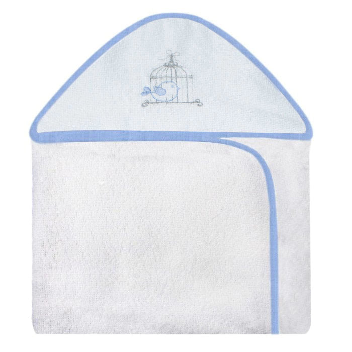 TOALHA COM CAPUZ ESTAMPADA - GAIOLA AZUL