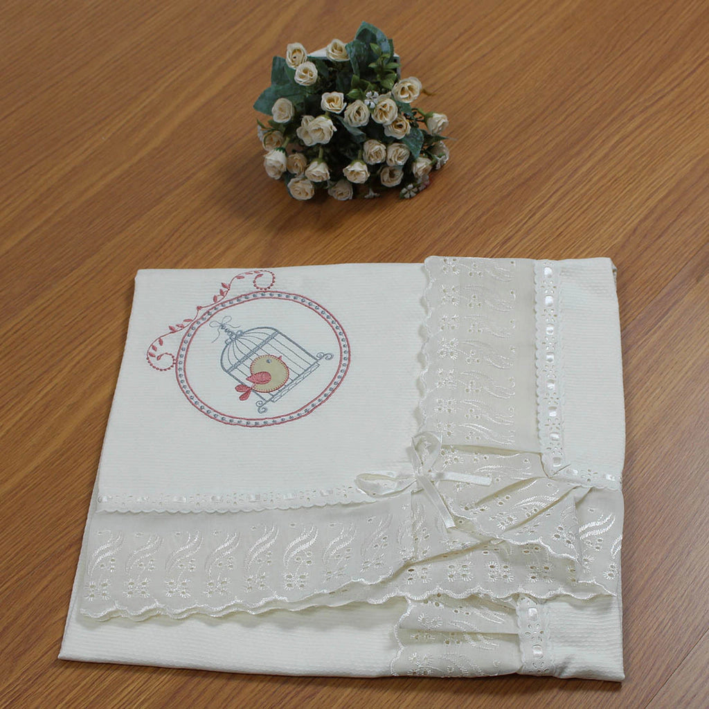 MANTA DE PIQUET C/ LASIE 100% ALGODÃO - GAIOLA FERRUGEM