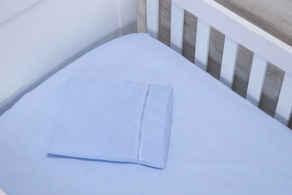 JOGO DE LENÇOL 3 PEÇAS BERÇO AMERICANO/NACIONAL - AZUL