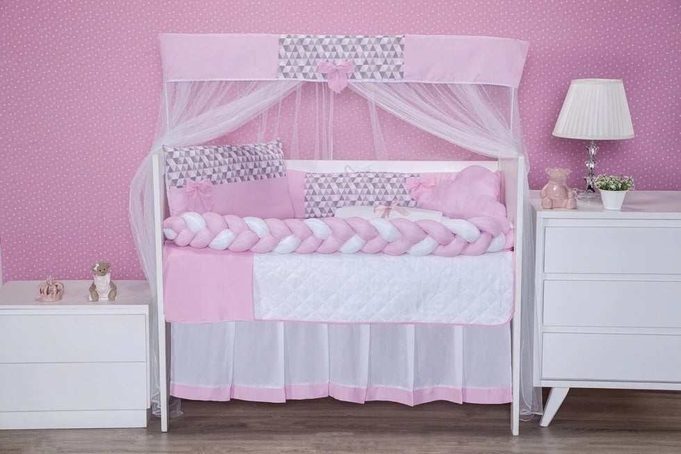 KIT BERÇO AMERICANO 11 PEÇAS CLASSIC MICROFIBRA - AMORA