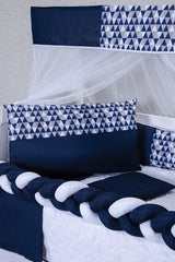 KIT BERÇO AMERICANO 11 PEÇAS CLASSIC MICROFIBRA - ALTEZA MARINHO