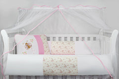 KIT DE BERÇO KID´S - JOANINHA FLORAL ROSA