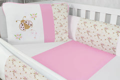 KIT DE BERÇO KID´S - JOANINHA FLORAL ROSA
