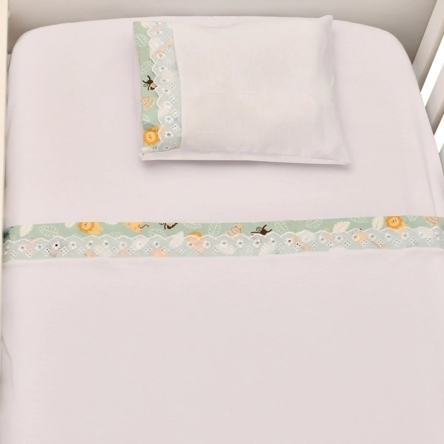 JOGO DE LENÇOL 3 PEÇAS MINI BERÇO - FLORESTA