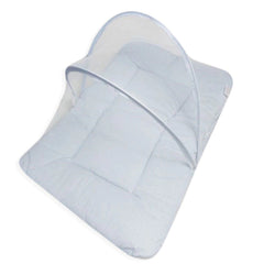 COLCHONETE PORTÁTIL C/ MOSQUETEIRO - LISTRADO AZUL BEBÊ