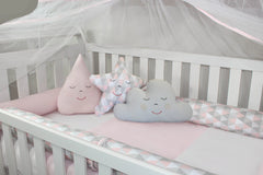 KIT DE BERÇO ROLL - LOSANGO ROSA