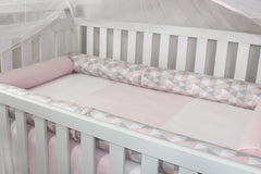 KIT DE BERÇO ROLL - LOSANGO ROSA