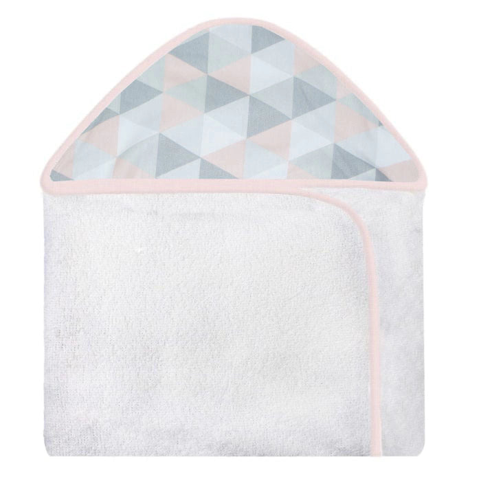 TOALHA COM CAPUZ ESTAMPADA - LOSANGO ROSA