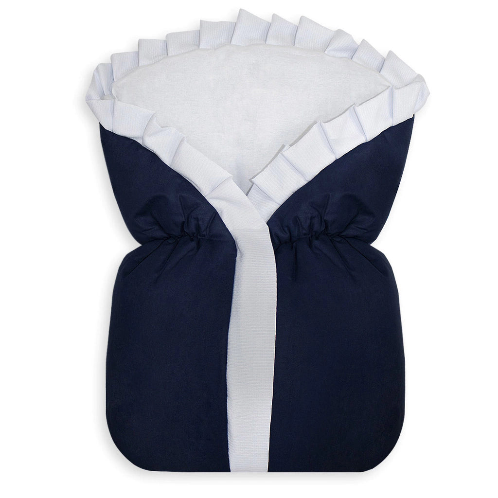 SACO DE BEBÊ - MARINHO BABADO BRANCO