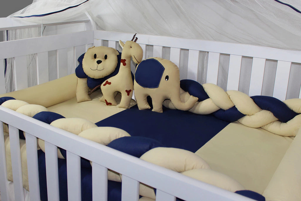 KIT DE BERÇO DUO - MARINHO COM CAQUI