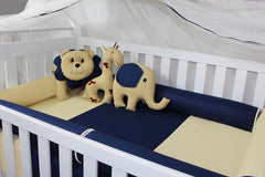 KIT DE BERÇO ROLL - MARINHO COM CAQUI