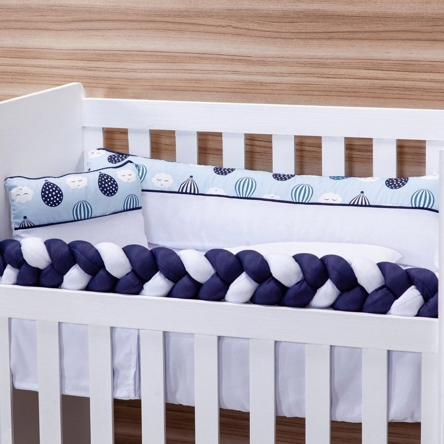 Kit mini berço fofura 100% algodão 09 peças - balone azul