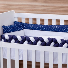 Kit mini berço fofura 100% algodão 09 peças - estrelinha marinho