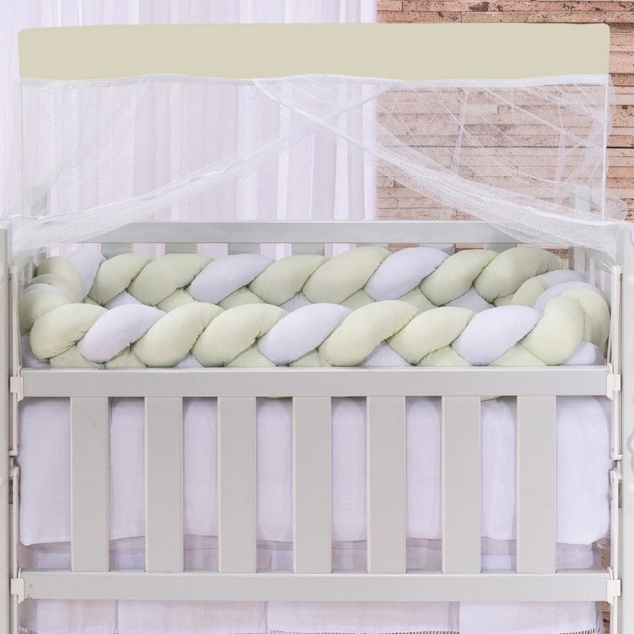 Kit mini berço happy 07 peças - verde e branco