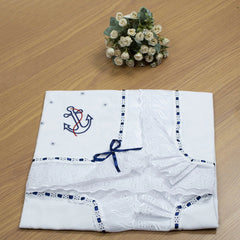 MANTA DE PIQUET C/ LASIE 100% ALGODÃO - NÁUTICO