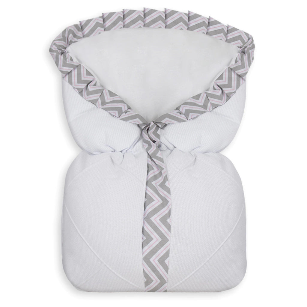 SACO DE BEBÊ - NERVURA CHEVRON ROSA
