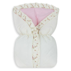 SACO DE BEBÊ - NERVURA FLORAL ROSA