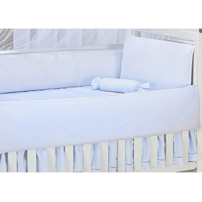 KIT DE BERÇO GLAMOUR 09 PEÇAS - NERVURA PIQUET BRANCO