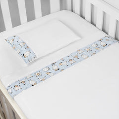 JG. DE LENÇOL AMERIC. 03 PÇS - OVELHA AZUL