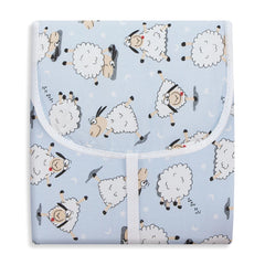 TROCADOR PORTÁTIL C/ BOLSOS - OVELHA AZUL