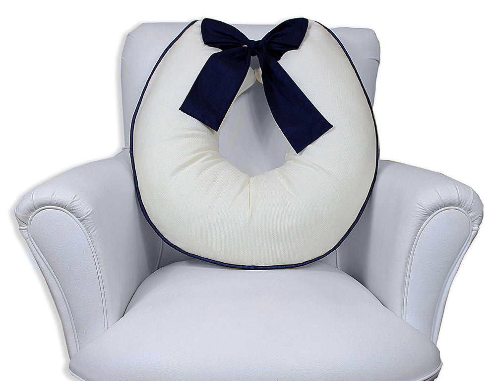 ALMOFADA DE AMAMENTAÇÃO LAÇO - PALHA COM MARINHO