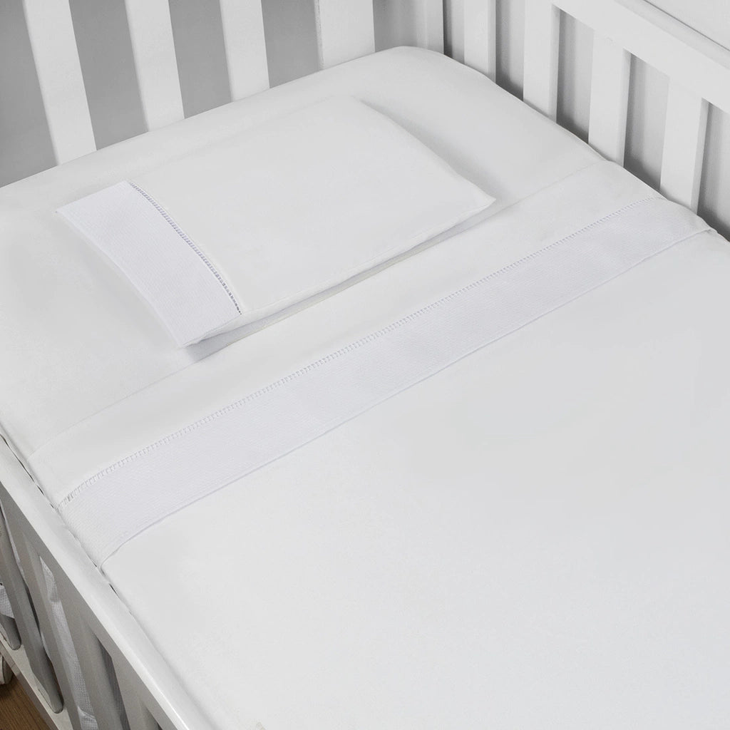 JOGO DE LENÇOL MINI BERÇO 03 PÇS - PIQUET BRANCO