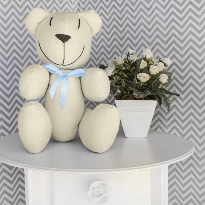 URSINHO COM LAÇO - PIQUET PALHA COM AZUL