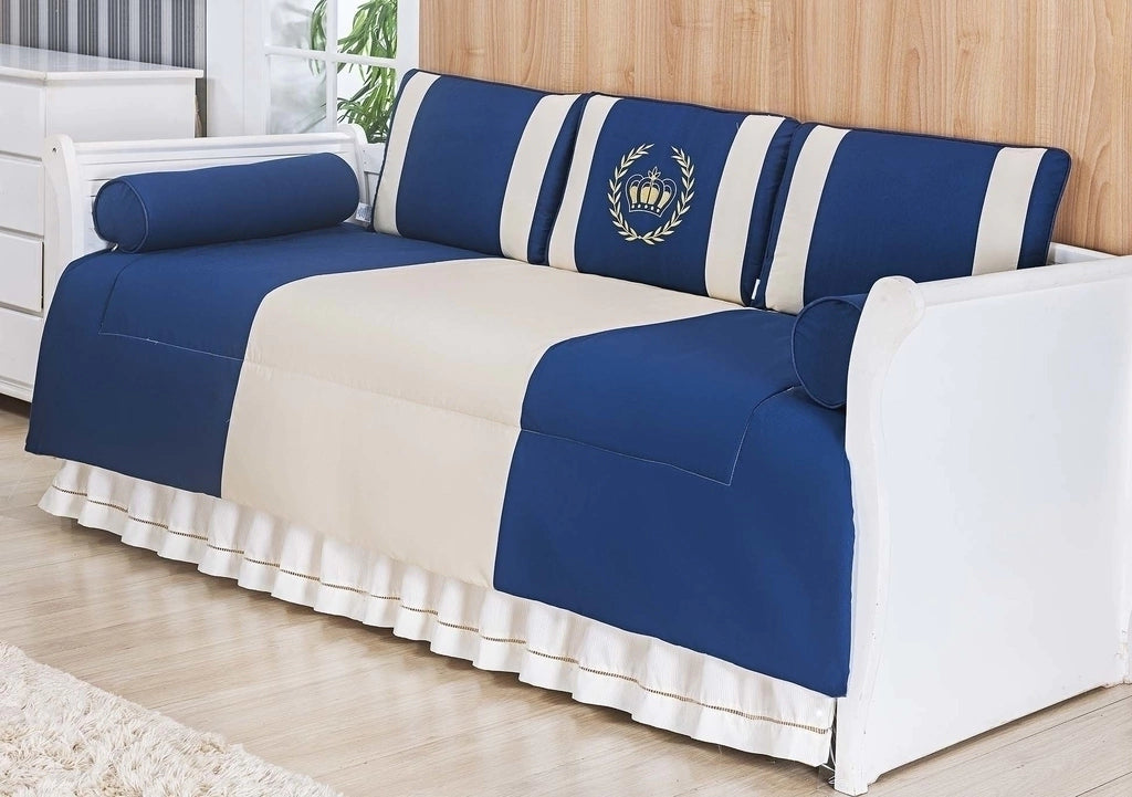 KIT BICAMA 06 PÇS 100% ALG. - REALEZA MARINHO COM CAQUI