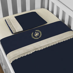 JG. DE LENÇOL AMERIC. 03 PÇS - REALEZA MARINHO COM CAQUI